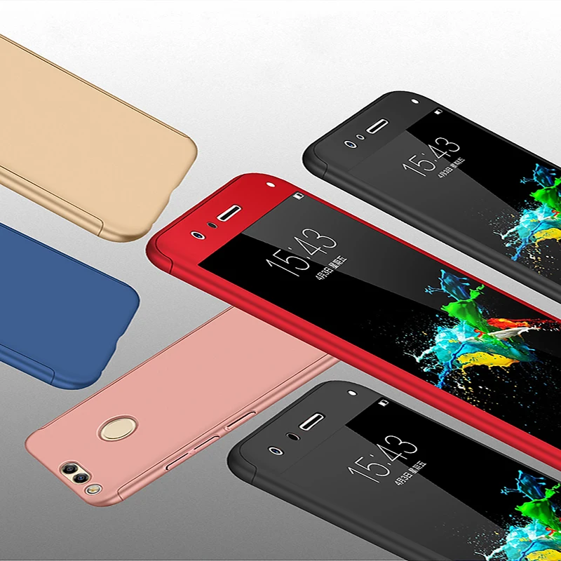 360 полная защита для Huawei Y9 Y5 Y7 Prime Pro 2018 2017 Матовый Жесткий чехол + 9H закаленное