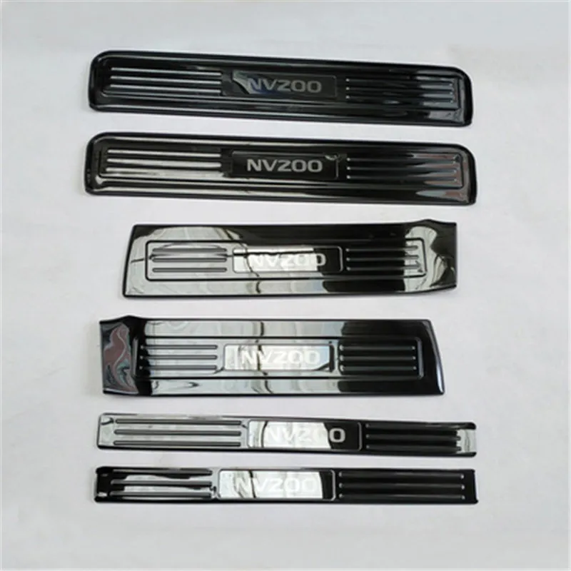 Высокое качество Нержавеющая сталь Крышка для двери автомобиля за пределами порога Накладка/внутренний и внешний створчатый распашный дверь подоконник для Nissan nv200 стайлинга автомобилей - Цвет: 2