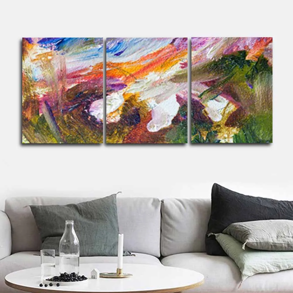 Абстрактный граффити 3 панели популярный плакат современный декоративный