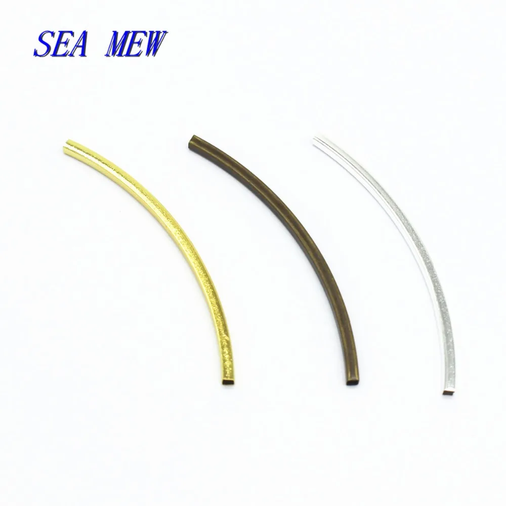 Металлическая латунная трубка изогнутая квадратная длинная с золотым и