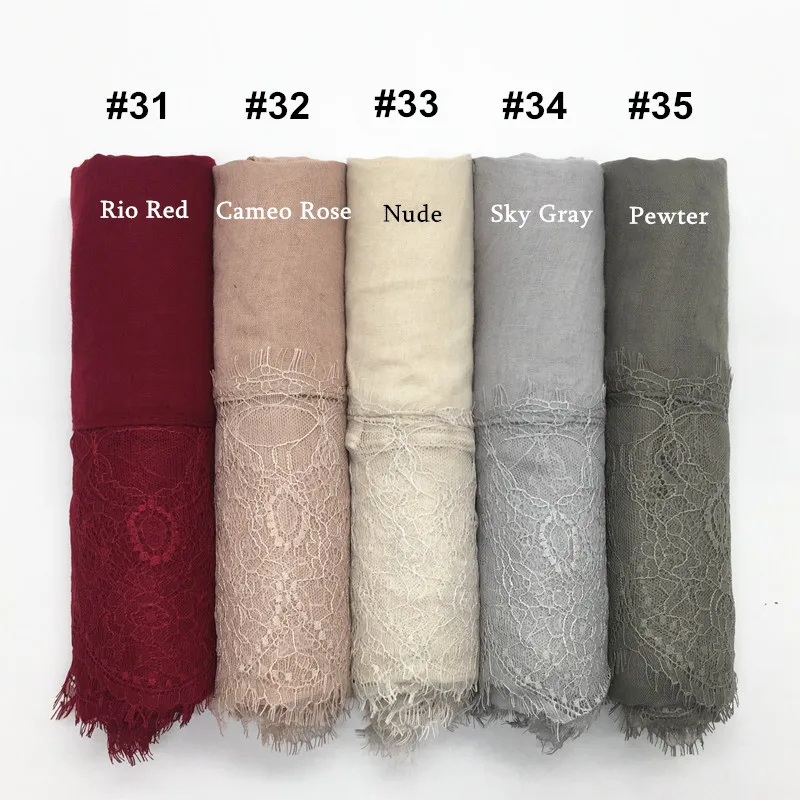 Роскошные цветочные кружевные края простая однотонная шаль вискозный