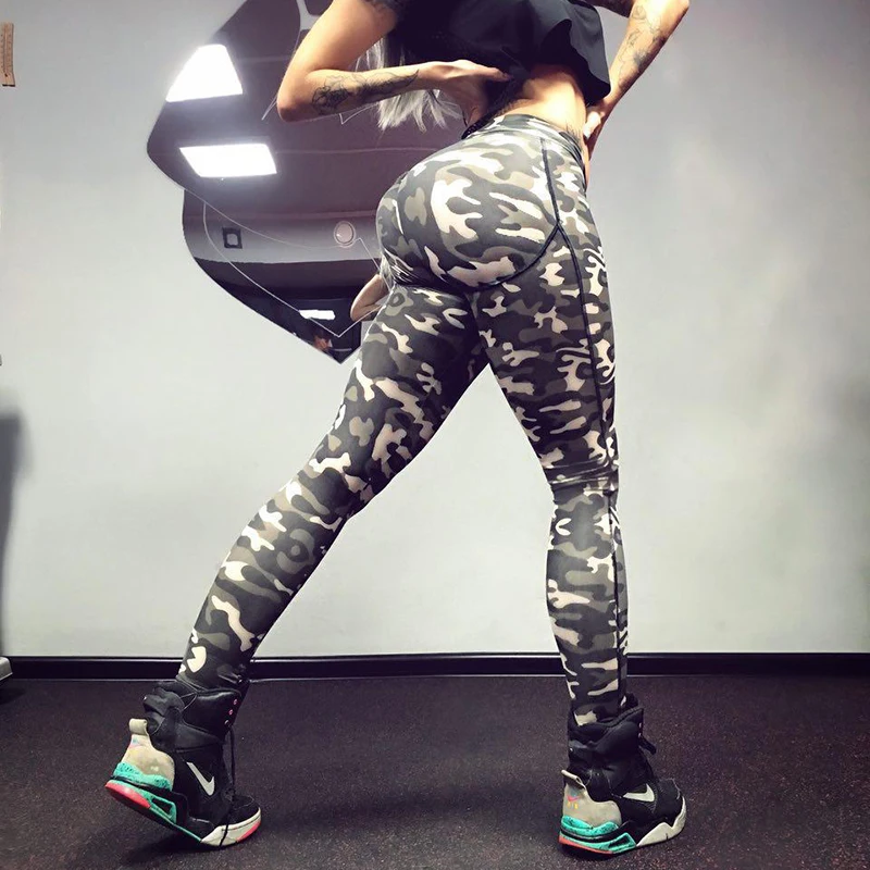 Army Ladies Pants Leggings Women Sexy Military Trousers Female Fitness Running Tights Elastic High Waist Camouflage Pencil | Спорт и