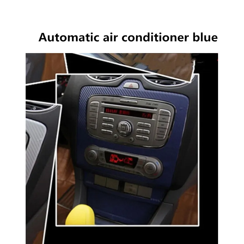 Automatic air blue Автомобильный интерьер, Центральная панель управления, наклейки на выходе, наклейка из углеродного волокна, автомобильный Стайлинг для Ford Focus 2 MK2, автомобильные аксессуары - Название цвета: Automatic air blue