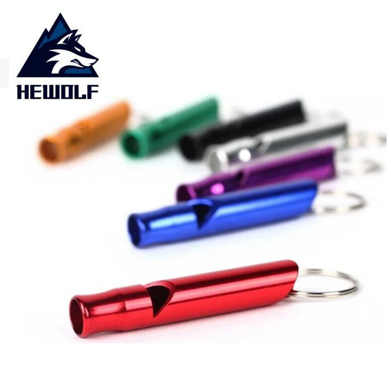 

5pcs/lot Hewolf Outdoor Camping adventure training whistle aluminum alloy survival whistle multifunction emergency survival kit