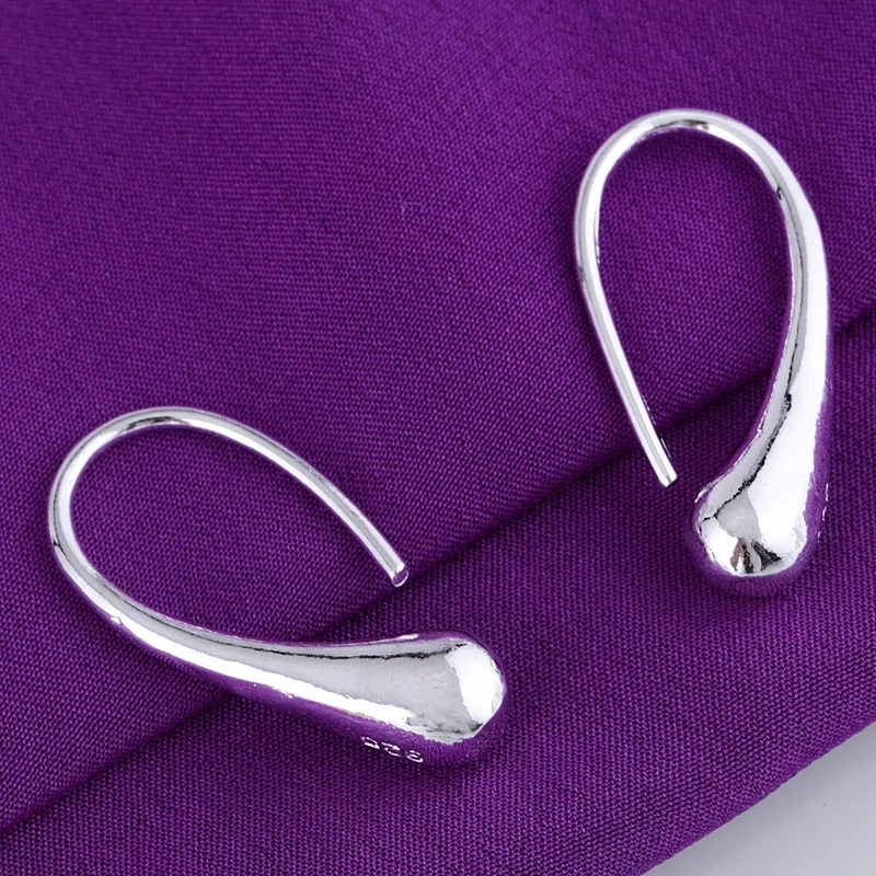 Блестящие обтягивающие серьги с серебряным покрытием 925 пробы ювелирные изделия