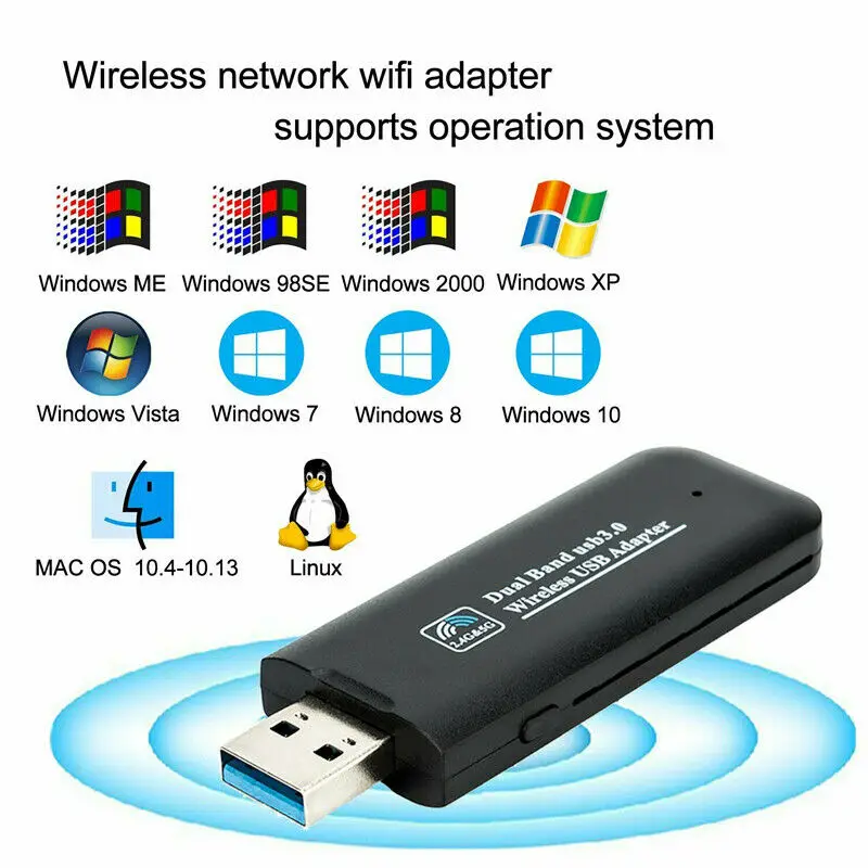USB 3 0 AC1200 802.11ac WiFi беспроводной адаптер ключ ПК ноутбук 5 ГГц