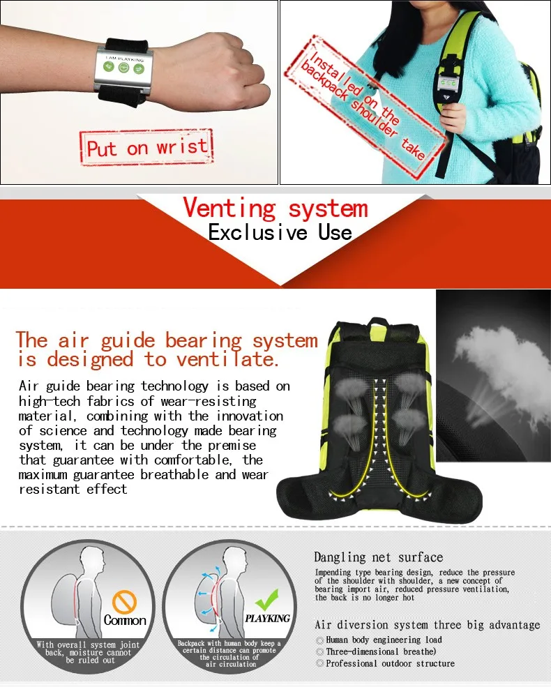 Светодиодный Рюкзак Для Езды На Велосипеде PLAYKING со светоотражающим сигнальным