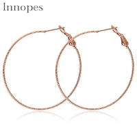 innopes trendy gold hoop earrings hyperbole big circle earrings stainless steel round fashion jewelry earrings for women