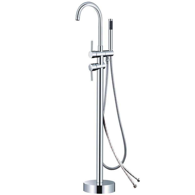 Роскошный оптом матовый черный высокий круглый носик смеситель для ванны