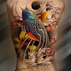 Полная спина водостойкая временная татуировка наклейка Девушка татуировки большого размера большие Поддельные Татуировки Женщины Карп Лотос Будда новая горячая краска для тела