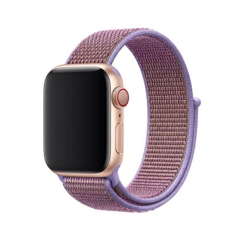 Lilac Спортивная петля ремешок для Apple Watch Band 4 3 44 мм 42 мм iWatch Band 2 1 40 мм 38 мм аксессуары красочный мягкий нейлоновый манжет браслет - Цвет ремешка: Lilac