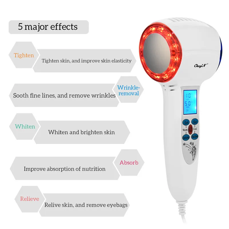 Горячий холодный молоток для ухода за лицом косметический массажер красный