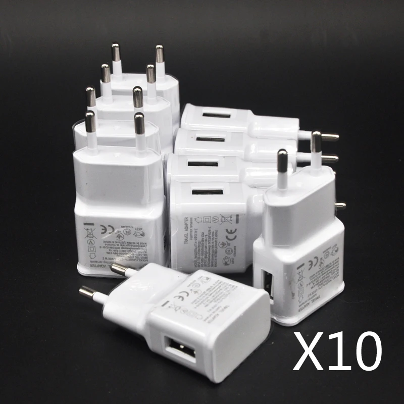 

10PCS/lot 5V 2A EU Plug Wall Travel USB Charger Adapter For Samsung galaxy S5 S4 S6 note 3 2 For iphone 7 6 5 HTC Huawei Xiaomi