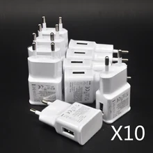 10PCS/lot 5V 2A EU Plug Wall Travel USB Charger Adapter For Samsung galaxy S5 S4 S6 note 3 2 For iphone 7 6 5 HTC Huawei Xiaomi