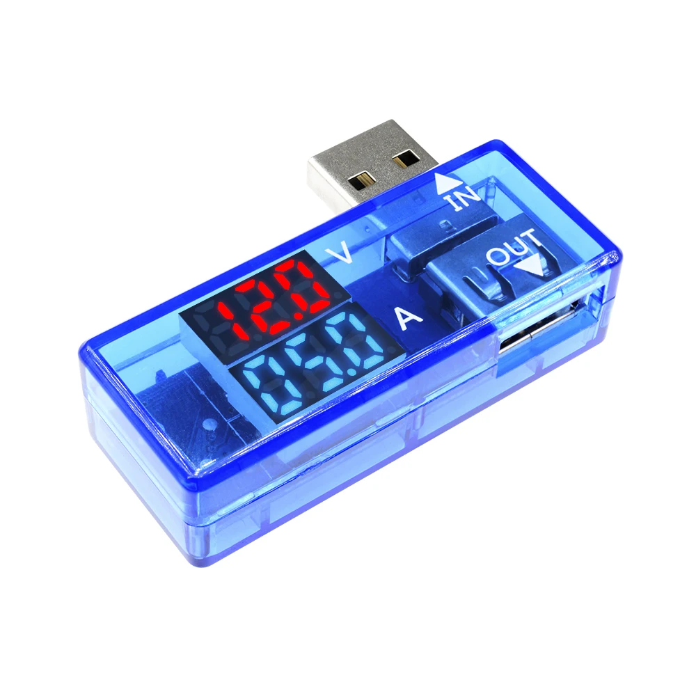 Трехзначный дисплей USB измерение напряжения тока метр тестер инструмент красный синий двойной дисплей USB Амперметр Вольтметр