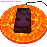 suitable magic circle wireless charger qi wireless 10w fast charging pad for iphone x xs 8 for samsung millet redmi huawei honor