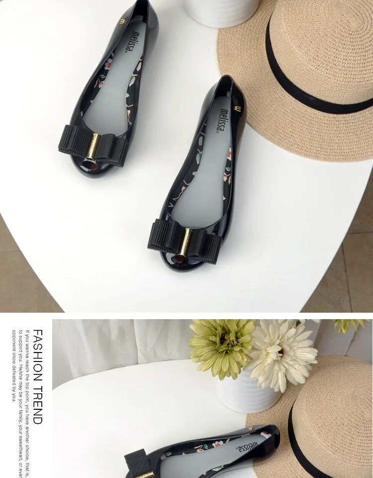 Melissa/Женская обувь, sandalias mujer, женские сандалии на плоской подошве с бантиком, Брендовая обувь melissa для женщин, прозрачные сандалии, женская прозрачная обувь