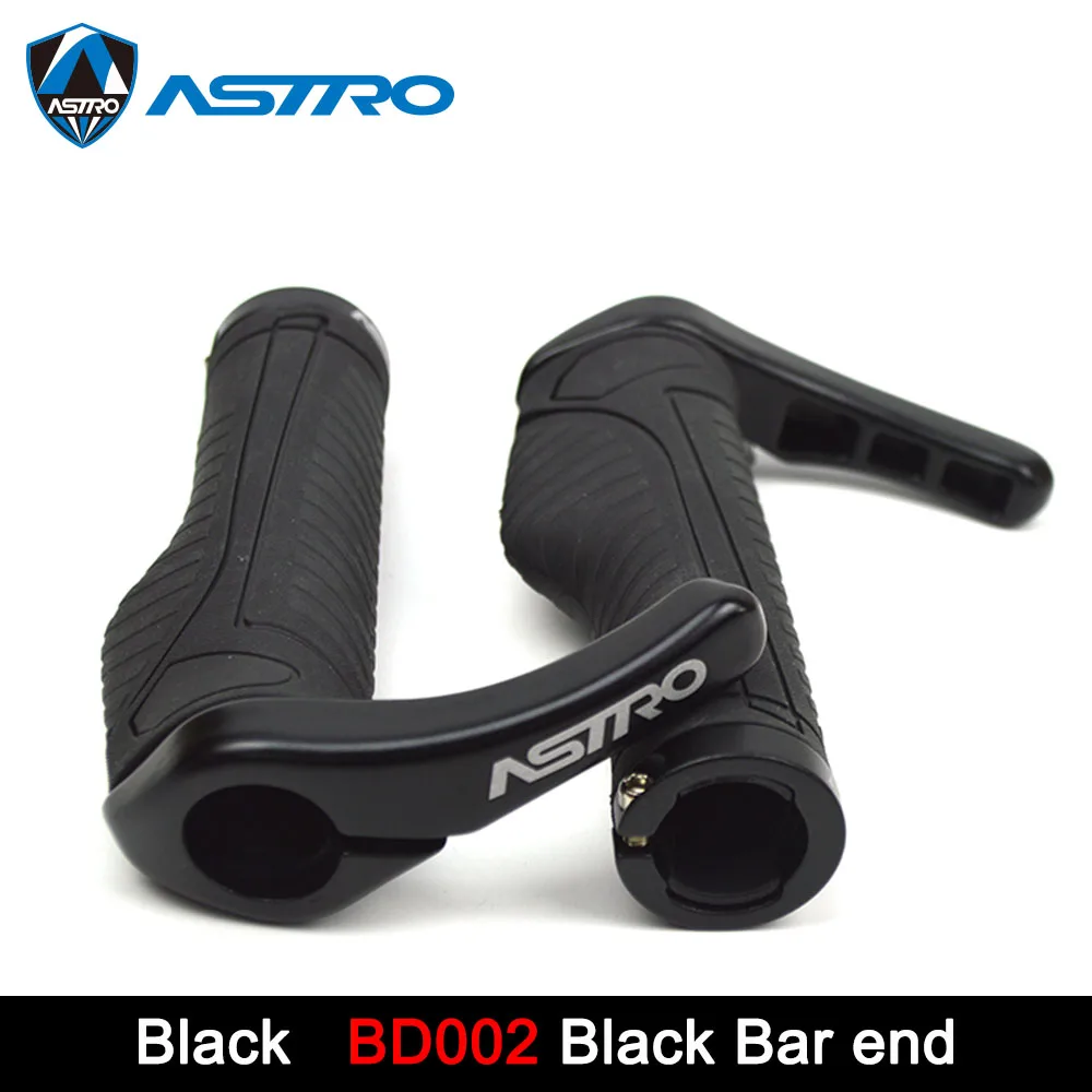 Black BD002 Black Astro велосипедные ручки MTB Горный шоссейный велосипед, руль для велосипеда, наконечники, сплав, резина, силикон, мягкая блокировка, велосипедные ручки, заглушки для рукоятки - Цвет: Black BD002 Black