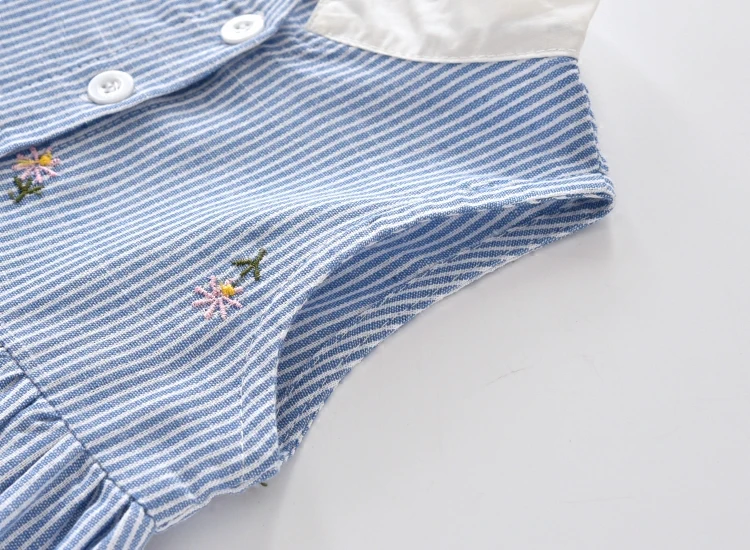 Girls Dress Blue Striped Toddler Girl Dresses European Style 2019 Summer Peacock for Baby Clothes Clothing | Детская одежда и