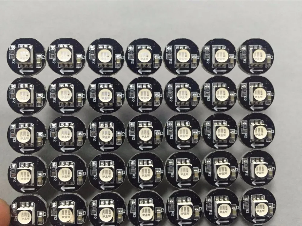 DC5V WS2811 5050 SMD адресуемых пикселей PCBA 1 шт. LED Размер: 10 мм диаметр 0 24 Вт Черный PCB|led