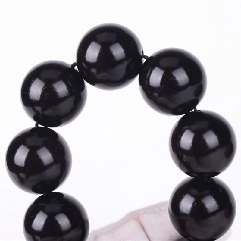 Подлинные деревянные браслеты из черного сандалового дерева бусины Будды