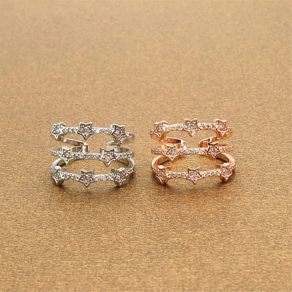 1 шт. Женское кольцо из розового золота с фианитом|Кольца| |