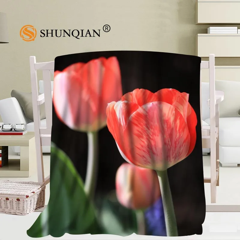 melhor Personalizado Tulipas Cobertor Sofá De Escritório Cobertor Cobertor Macio Portátil Cama Avião Viagem Adulto Casa Cobertor