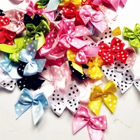 20pcslot 12color upick dot satin ribbon flowers bows gift craft wedding decoration