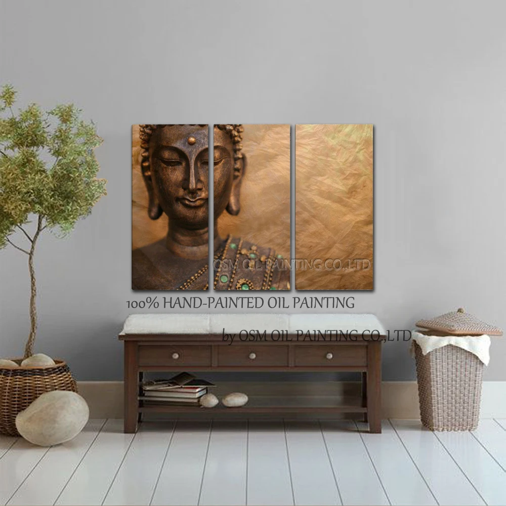 Высококачественная абстрактная картина маслом Будды на холсте ручной работы