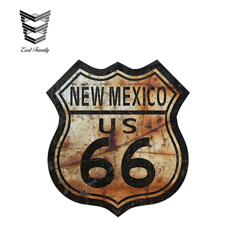 

EARLFAMILY, 13 см x 11,8 см, Route 66, новая Мексиканская наклейка, наклейка для шоссе, значок tritrivinyl, наклейка