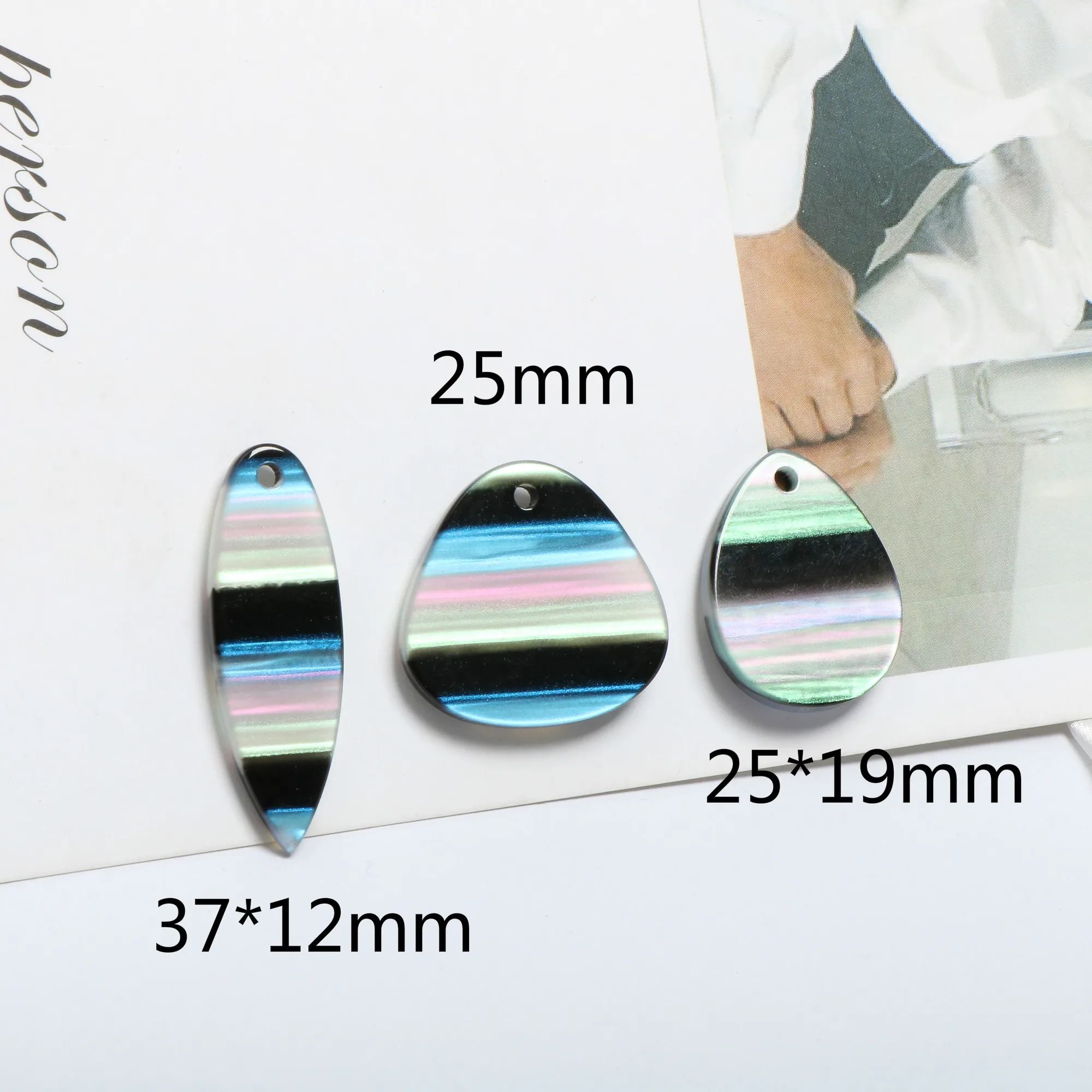 Пластина в полоску фантомный цвет листья капельки из смолы кулон уксусной