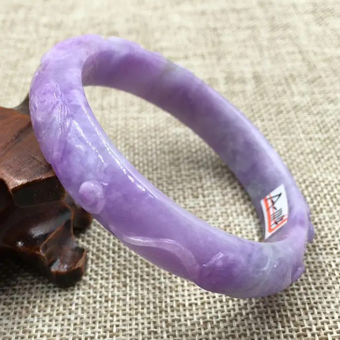 Wyan 58 мм винтажный китайский ручной резной Лавандовый фиолетовый к браслет 1114 |