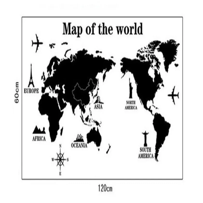 Виниловая наклейка на стену сделай сам Карта мира Съемная 2018 # A|decor wallpaper|wallpapers forart