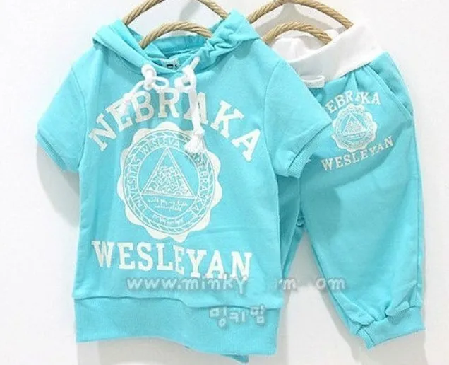 Бесплатная доставка Новинка лета 2017 комплекты детской одежды штаны + Топ для