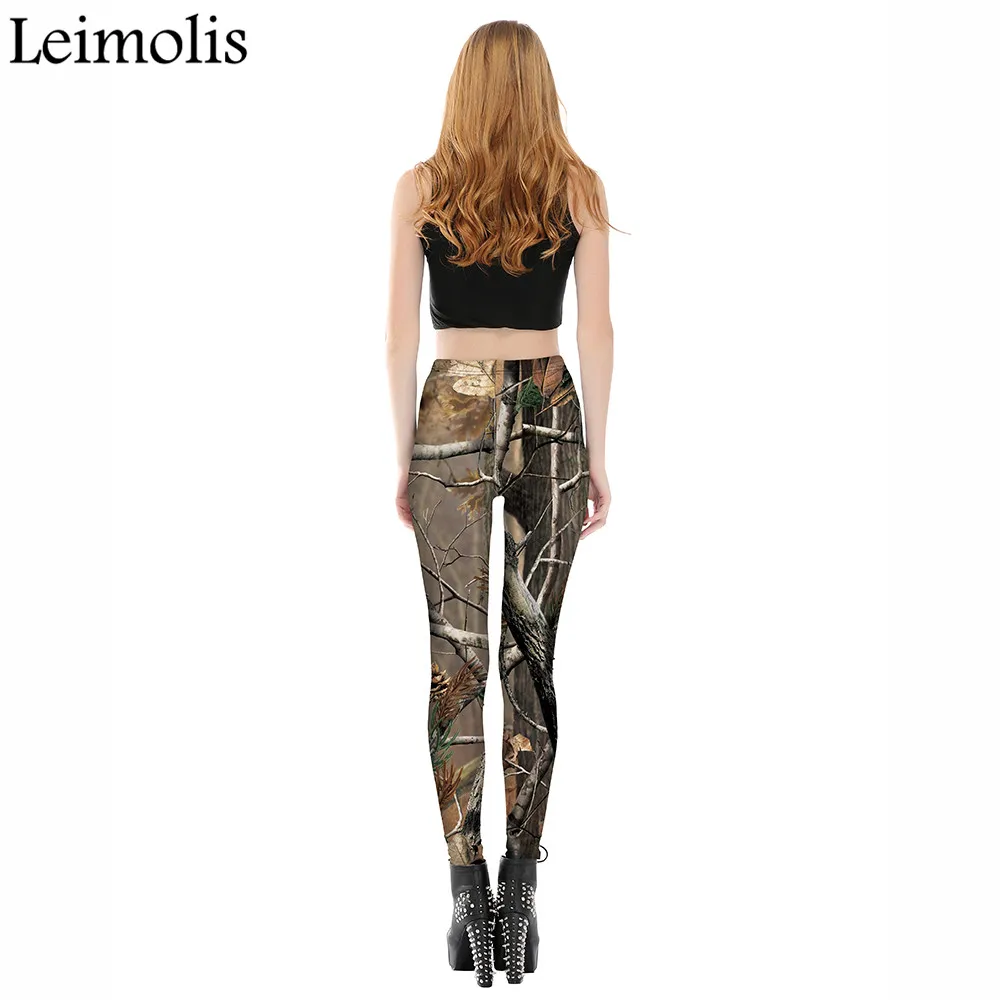 Leimolis 3D printed fitness push up workout leggings women gothic Desolate Forest plus size High Waist punk rock pants | Женская одежда