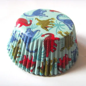 100X бумажные подкладки для кексов, милая подставка в виде динозавра, поднос для кексов, поднос для маффинов, для празднования дня рождения мальчиков, чехлы для кексов, для детского праздника, для девочек