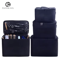 portable barber hair styling storage case large space clapboard comb scissors hairdressing bag with strip hairdressing tool bag