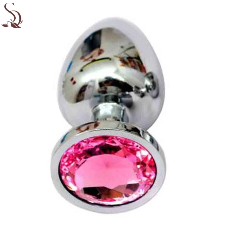 Эротические игрушки для анального секса из нержавеющей стали с кристаллами