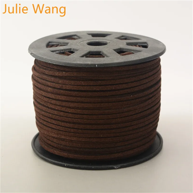 Coffee Julie Wang, 5 м/упаковка, 2,6 мм, замшевые шнуры для самостоятельного изготовления ожерелья, подвеска, цепочка, веревка, браслет, аксессуары для изготовления ювелирных изделий - Цвет: Coffee