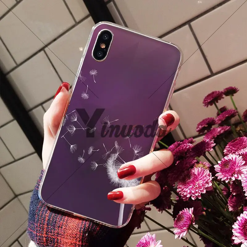 Yinuoda красивый цветочный Одуванчик TPU чехол для телефона Apple iPhone 8 7 6 6S Plus X XS MAX 5 5S SE XR