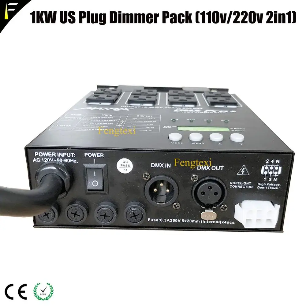 4CH/4 канальный 1 кВт DMX US затемняющий контроллер с вилкой США 110 В/220 В каждый канал 1 кВт
