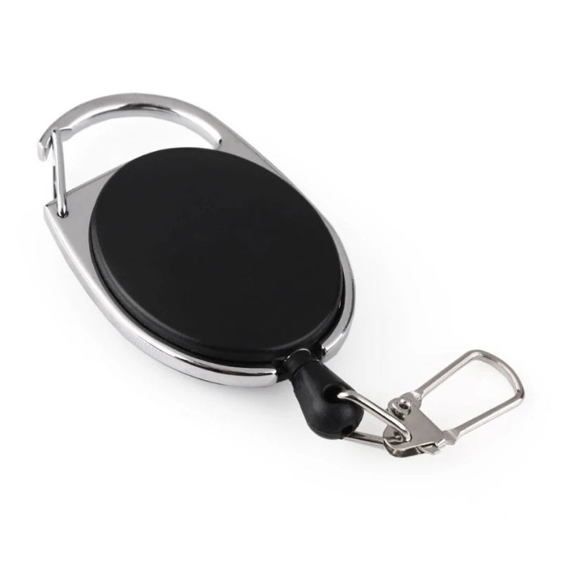 

Retractable Reel Ajustable Wire Rope Keychain With Carabiner Anti-theft Antilost
