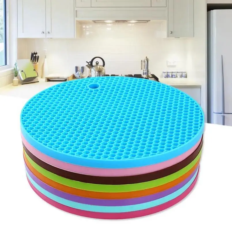 

2018 New Round Silicone Non-Slip Heat Resistant Pot Table Mats Holder Coaster Cushion Placemat LX4275