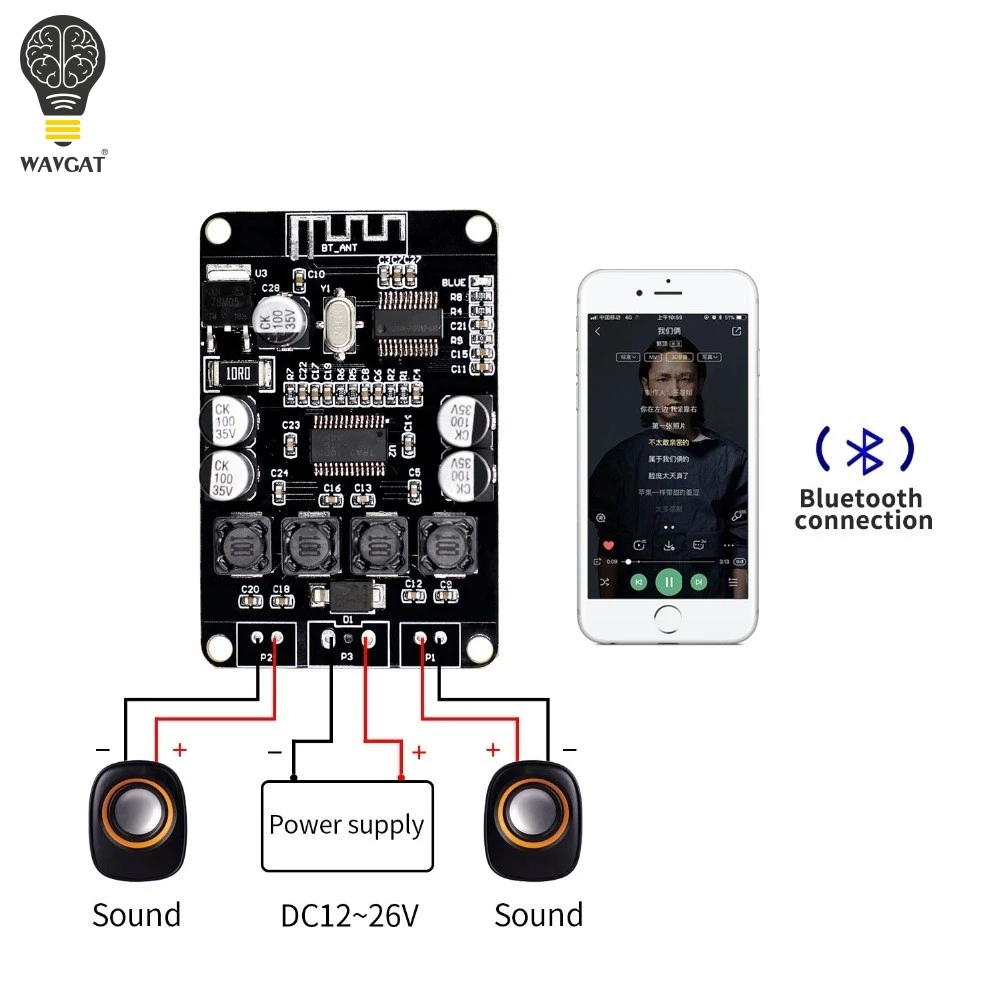 Цифровой усилитель мощности Bluetooth 2x15 Вт TPA3110 TPA3110D2 плата для динамика