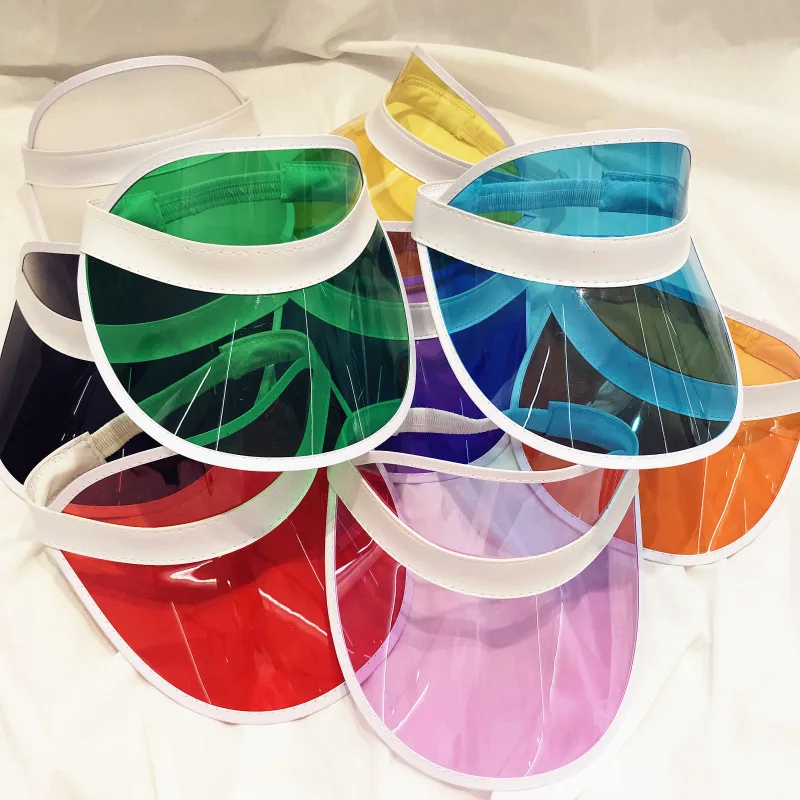 Женская и мужская летняя прозрачная Солнцезащитная шляпа унисекс из ПВХ с