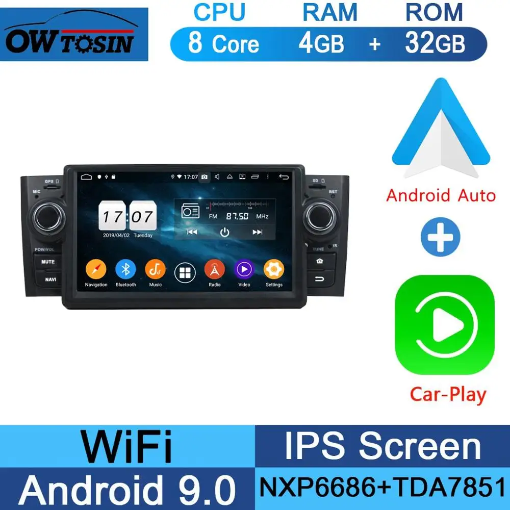32G CarPlay Android " ips 8 Core 4G Оперативная память+ 64G Встроенная память Android 9,0 автомобиль dvd-радио GPS для Fiat Linea 2007 2008 2009 2000 2010 2011 2012 2013 DSP CarPlay - Цвет: 32G CarPlay Android