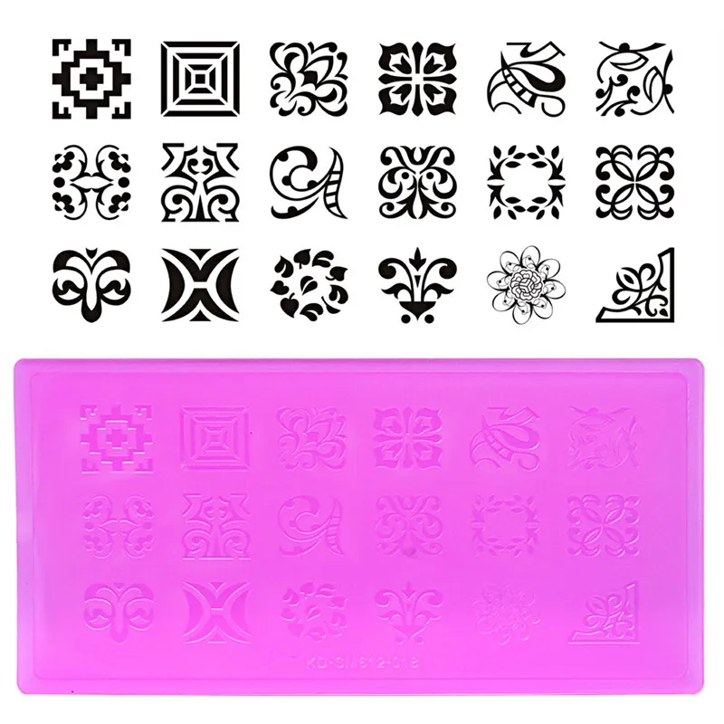 5 шт./лот акриловые пластины для штамповки ногтей шаблоны маникюра цветочный