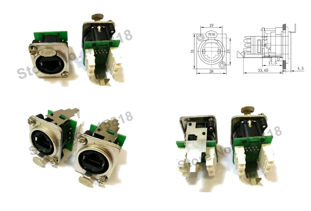 10 шт./лот D-Тип NE8FDP Ethercon RJ45 Feedthru D-панель серии крепление домкрат Панель крепление разъем