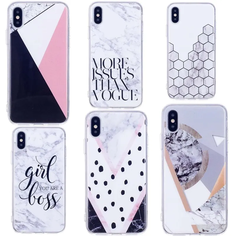 Soft Silicon Capas For iPhone 6S 7 8 8Plus 7plus Case Luxury Marble Cover Cute Funda XR X XS Max 5 5S SE Coque Bags |