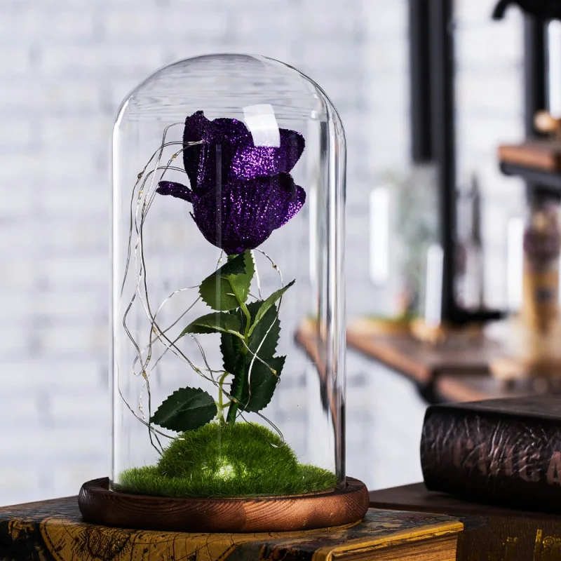 Immortal Rose USB светящиеся романтические подарки на день Святого Валентина стеклянная бутылка искусственная красивая роза цветок Домашний Настольный Декор День святого Валентина